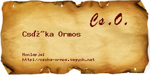 Csóka Ormos névjegykártya